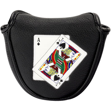 Ace and Jack Black Mallet Head Cover-CraftsmanGolf